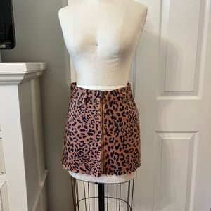 Free Prople denim cheetah print skirt
